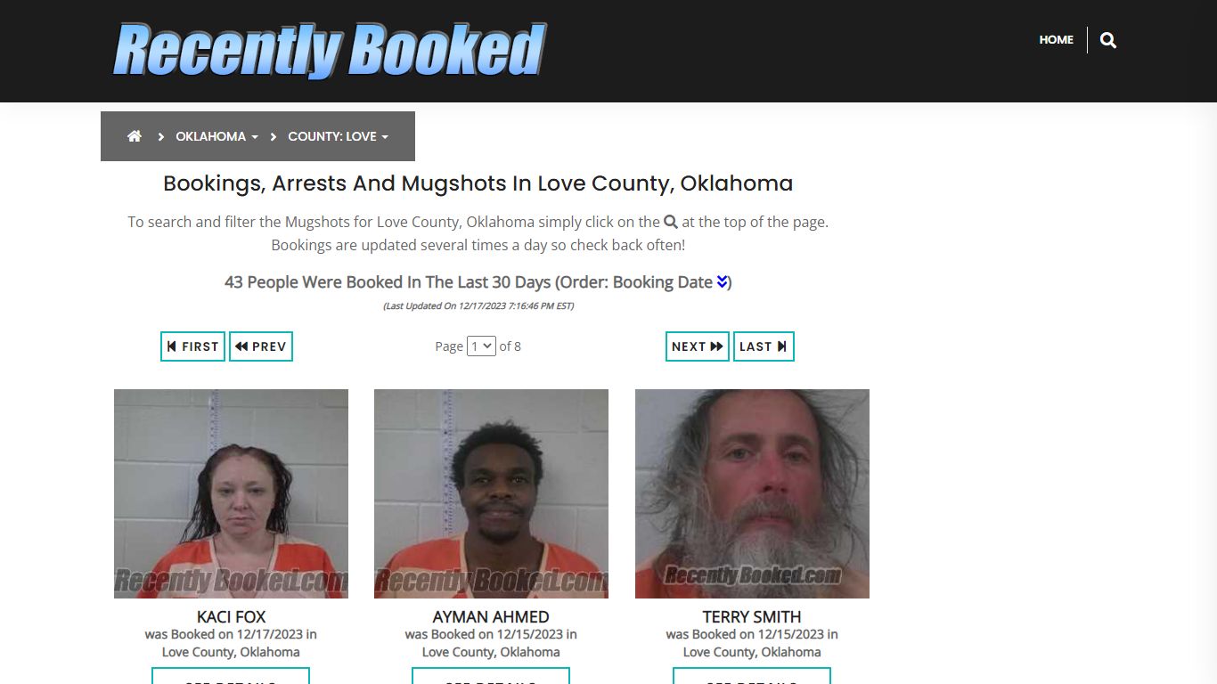 Recent bookings, Arrests, Mugshots in Love County, Oklahoma